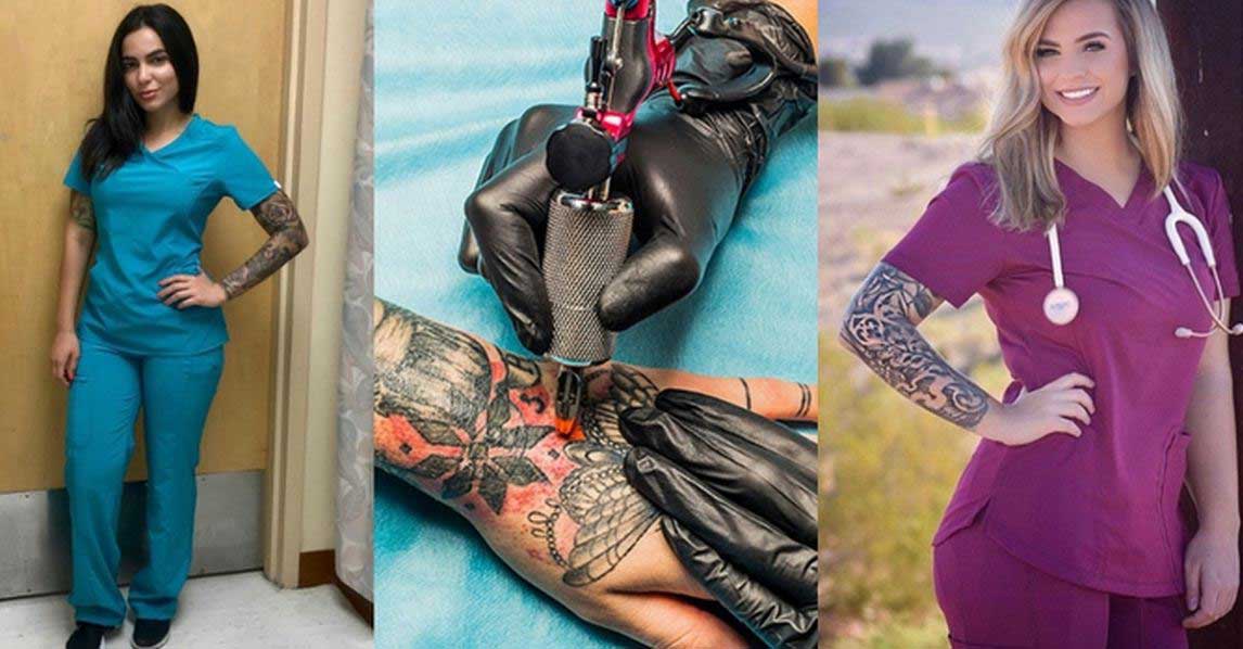 can nurses display their tattoos