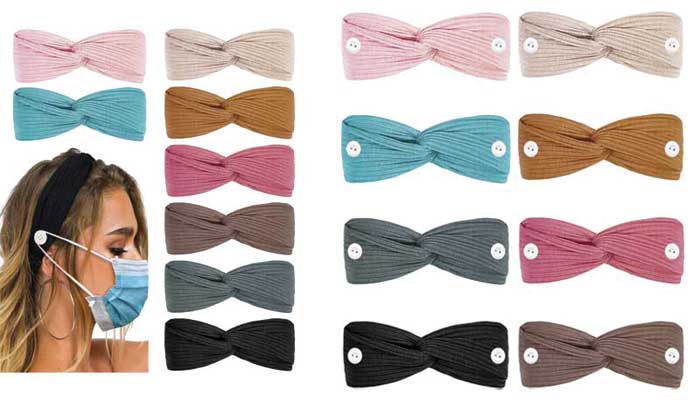 Huachi Headbands for Women with Buttons